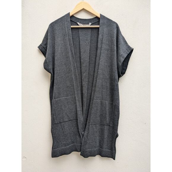 Athleta Harmony Wrap Open Front Sweater Cardigan Dark Grey Size Small - Picture 2 of 10